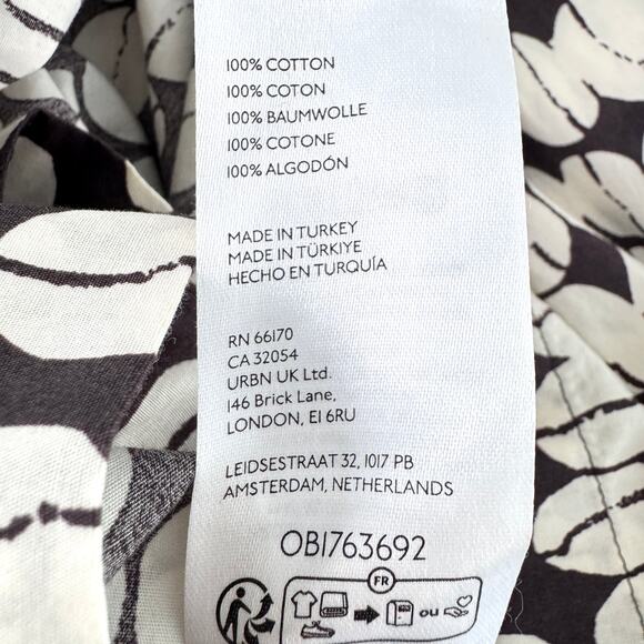 Anthro Maeve Womens Printed Flutter Sleeve Babydoll Midi Dress Size M Cotton - Picture 7 of 9